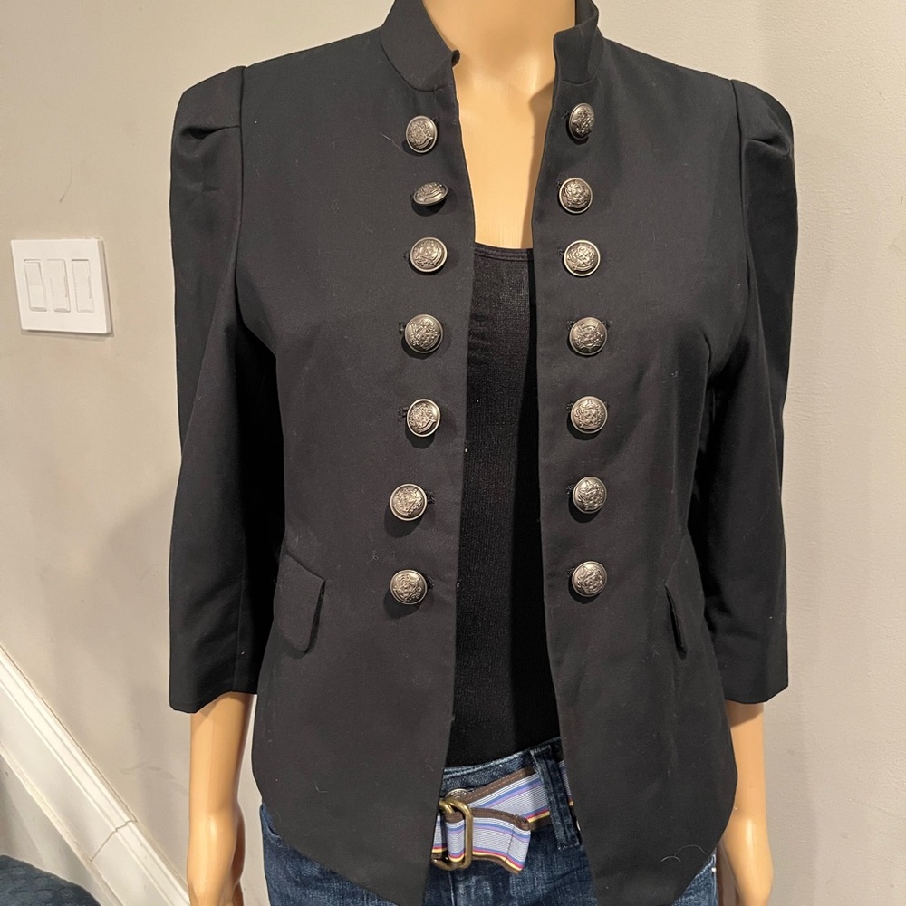 Black Military-Style Blazer
